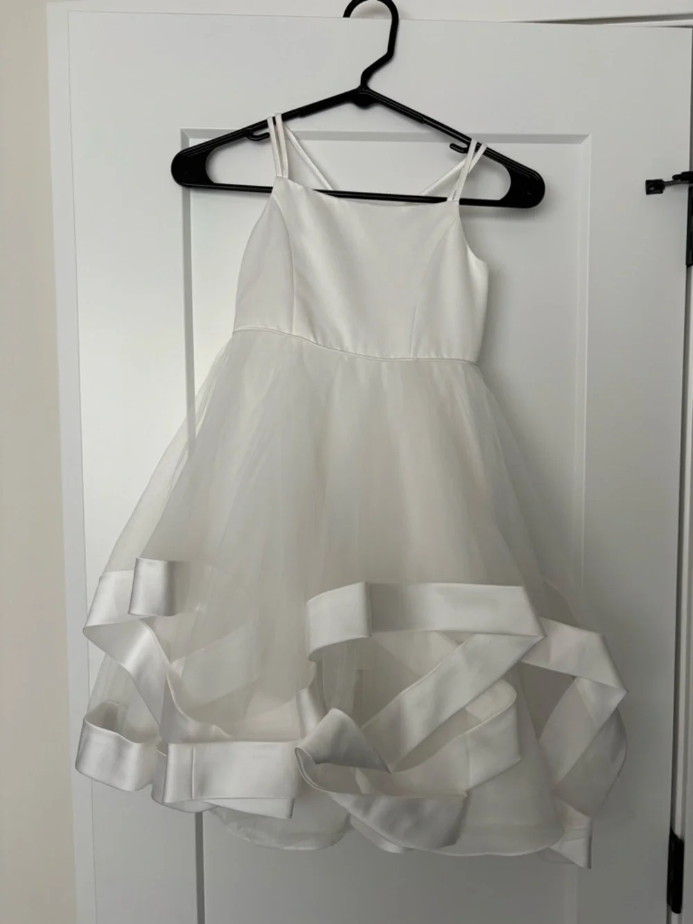 David's Bridal White Satin-Look Dress Label - Picture 3 of 5